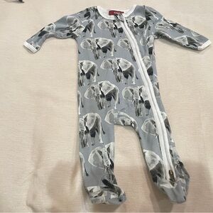 Milkbarn Zipper Footed Romper, 0-3M